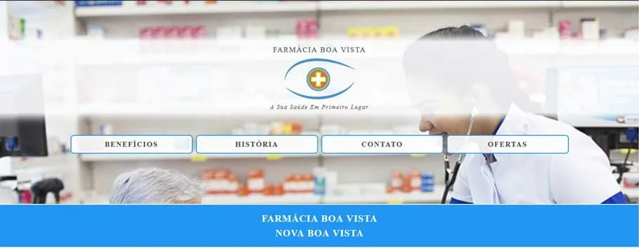 Interface do Site Farmácia Boa Vista - Layout Personalizado